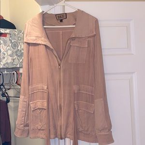 BKE rose gold zip up jacket
